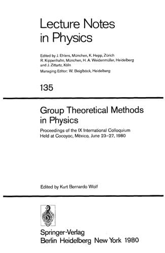 Tapa de Group theoretical methods in physics