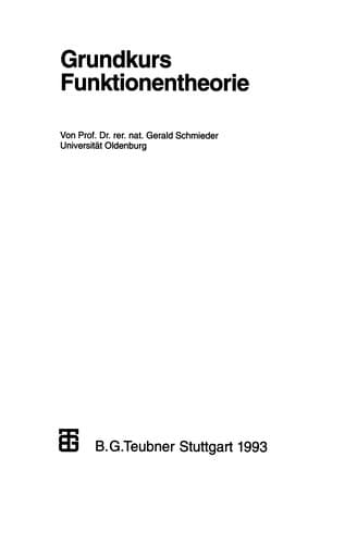 Tapa de Grundkurs Funktionentheorie