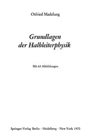 Tapa de Grundlagen der Halbleiterphysik