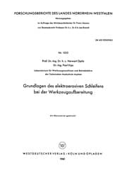 Tapa de Grundlagen des elektroerosiven Schleifens bei der Werkzeugaufbereitung