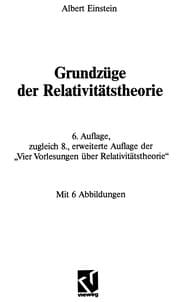 Tapa de Grundzüge der Relativitätstheorie