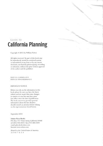 Tapa de Guide to California Planning