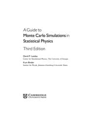 Tapa de A guide to Monte Carlo simulations in statistical physics