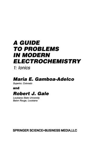 Tapa de A Guide to Problems in Modern Electrochemistry 1