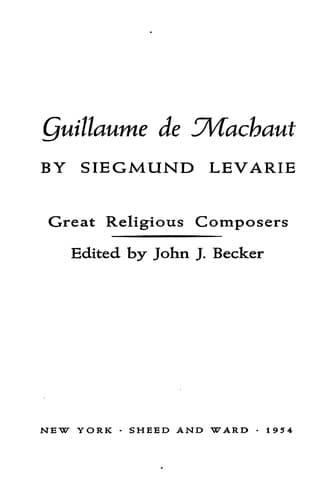 Tapa de Guillaume de machaut