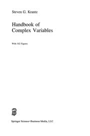 Tapa de Handbook of Complex Variables