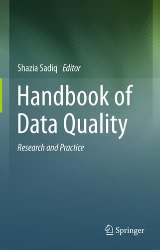 Tapa de Handbook of Data Quality