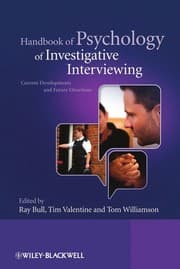 Tapa de Handbook of psychology of investigative interviewing