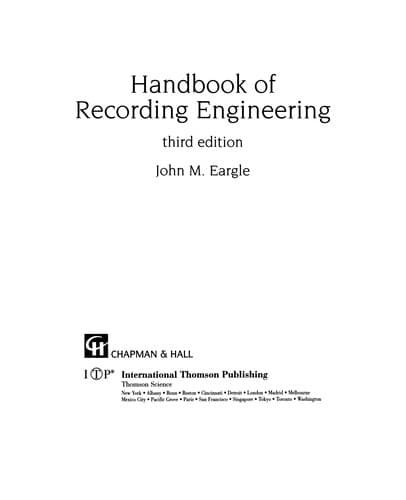 Tapa de Handbook of Recording Engineering