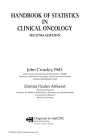 Tapa de Handbook of statistics in clinical oncology