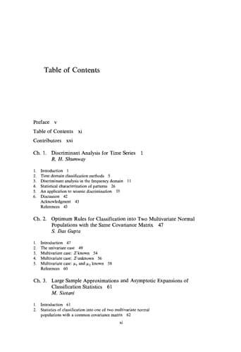 Tapa de Classification, pattern recognition, and reduction of dimensionality