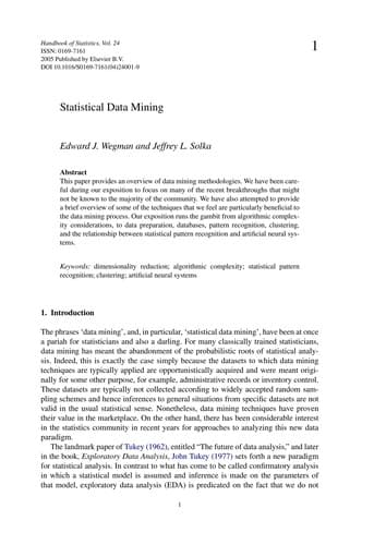 Tapa de Data mining and data visualization