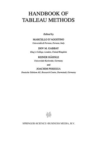 Tapa de Handbook of Tableau Methods