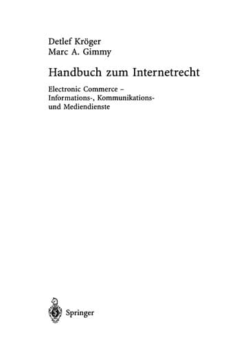 Tapa de Handbuch zum Internetrecht