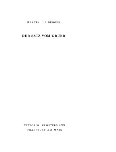 Tapa de Der Satz vom Grund