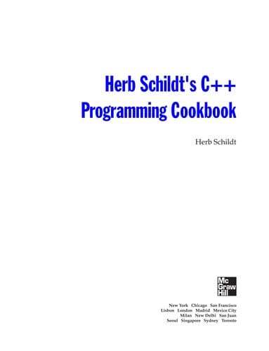 Tapa de Herb Schildt's C++ programming cookbook
