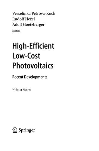 Tapa de High-efficient low-cost photovoltaics