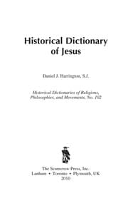 Tapa de Historical dictionary of Jesus
