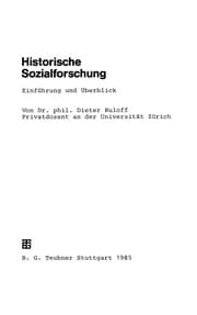 Tapa de Historische Sozialforschung