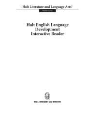 Tapa de Literature and Language Arts English Language Development Interactive Reader Grade 10