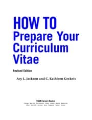 Tapa de How to prepare your curriculum vitae