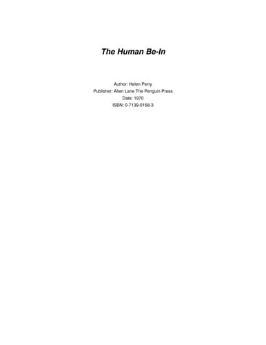 Tapa de The human be-in