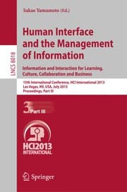 Tapa de Human Interface and the Management of Information. Information and Interaction for Learning, Culture, Collaboration and Business