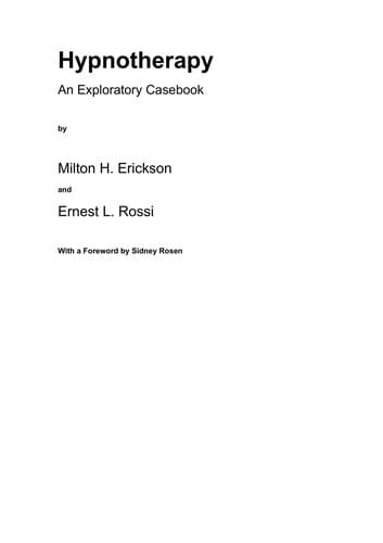 Tapa de Hypnotherapy, an exploratory casebook