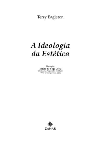 Tapa de A ideologia da Estética