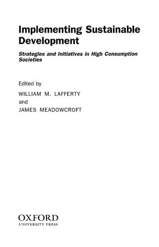 Tapa de Implementing sustainable development