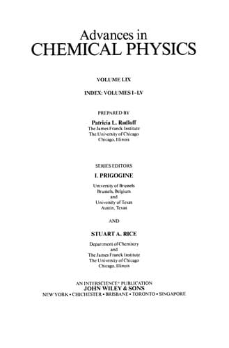 Tapa de Advances in chemical physics