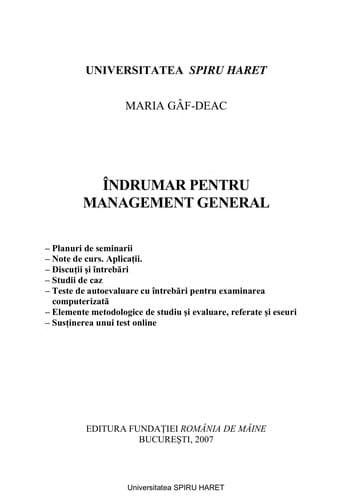 Tapa de Îndrumar pentru management general