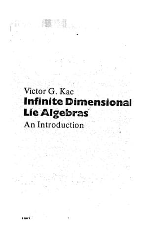 Tapa de Infinite dimensional Lie algebras