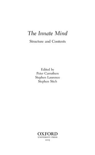 Tapa de The innate mind