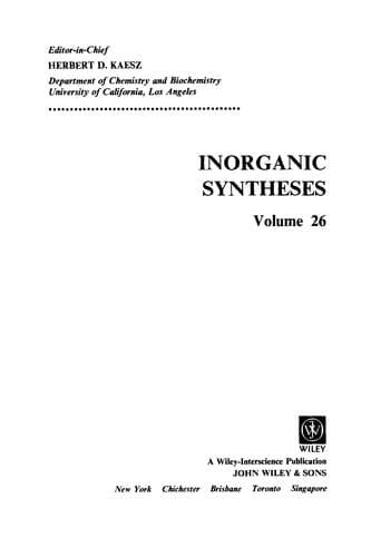 Tapa de Inorganic syntheses