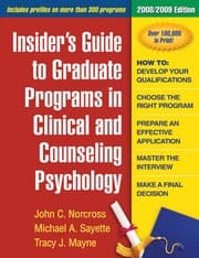 Tapa de Insider's guide to graduate programs in clinical and counseling psychology