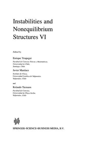 Tapa de Instabilities and Nonequilibrium Structures VI