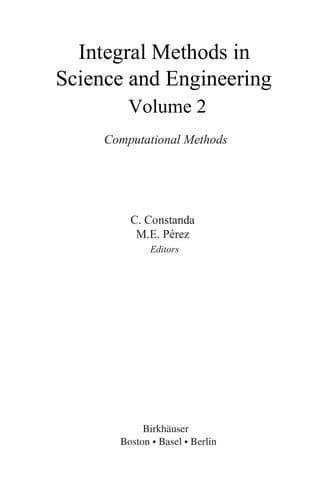 Tapa de Integral methods in science and engineering