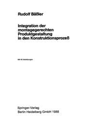 Tapa de Integration der montagegerechten Produktgestaltung in den Konstruktionsprozeß