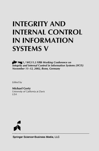 Tapa de Integrity and Internal Control in Information Systems V