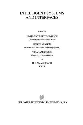 Tapa de Intelligent Systems and Interfaces