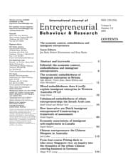 Tapa de The economic context, embeddedness and immigrant entrepreneurs