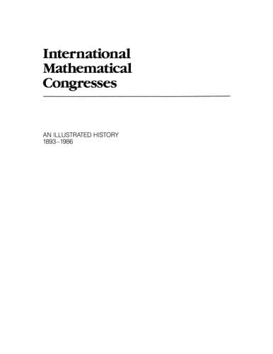 Tapa de International mathematical congresses