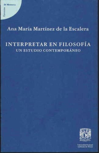 Tapa de Interpretar en filosofía