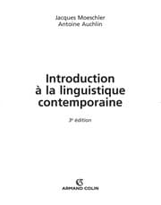 Tapa de Introduction à la linguistique contemporaine