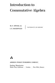 Tapa de Introduction to commutative algebra