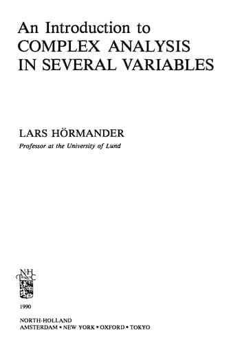 Tapa de An introduction to complex analysis in several variables