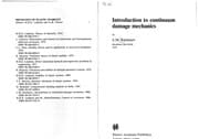 Tapa de Introduction to continuum damage mechanics