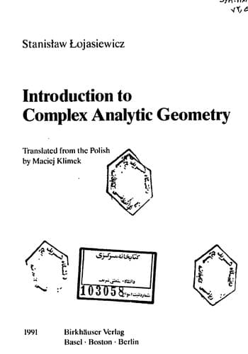 Tapa de Introduction to complex analytic geometry