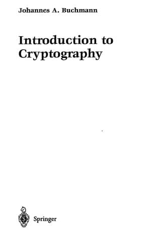 Tapa de Introduction to cryptography